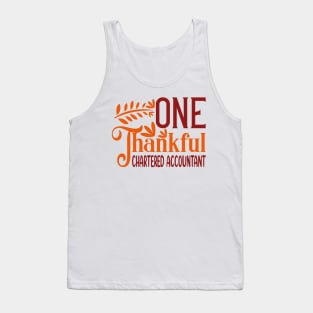 One Thankful CHARTERED ACCOUNTANT | Funny Thanksgiving Fall Autumn Tank Top